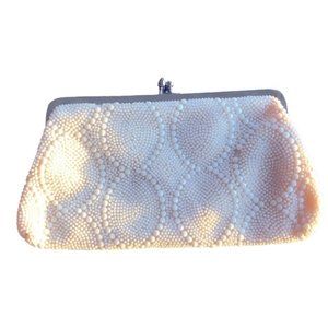 White Beaded Evening Clutch